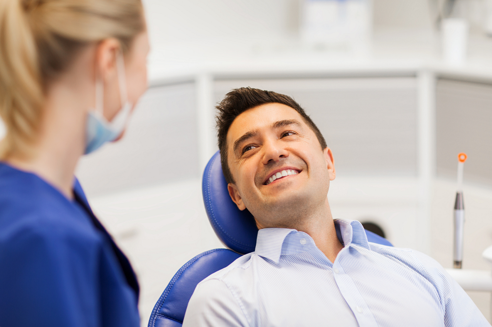 man in dental chair