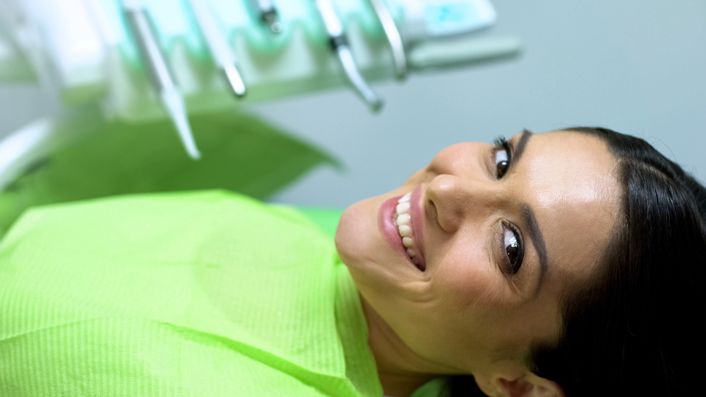 Lady Looks To Camera With Snow-white Smile