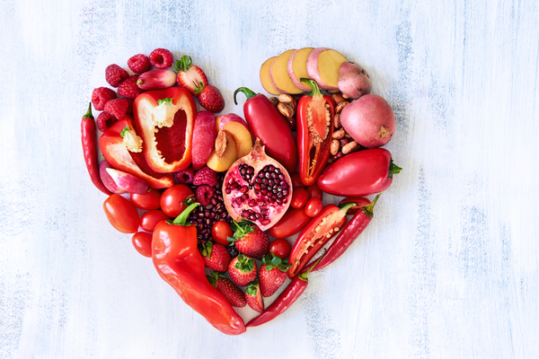Fruits and Vegetables in Heart Shape